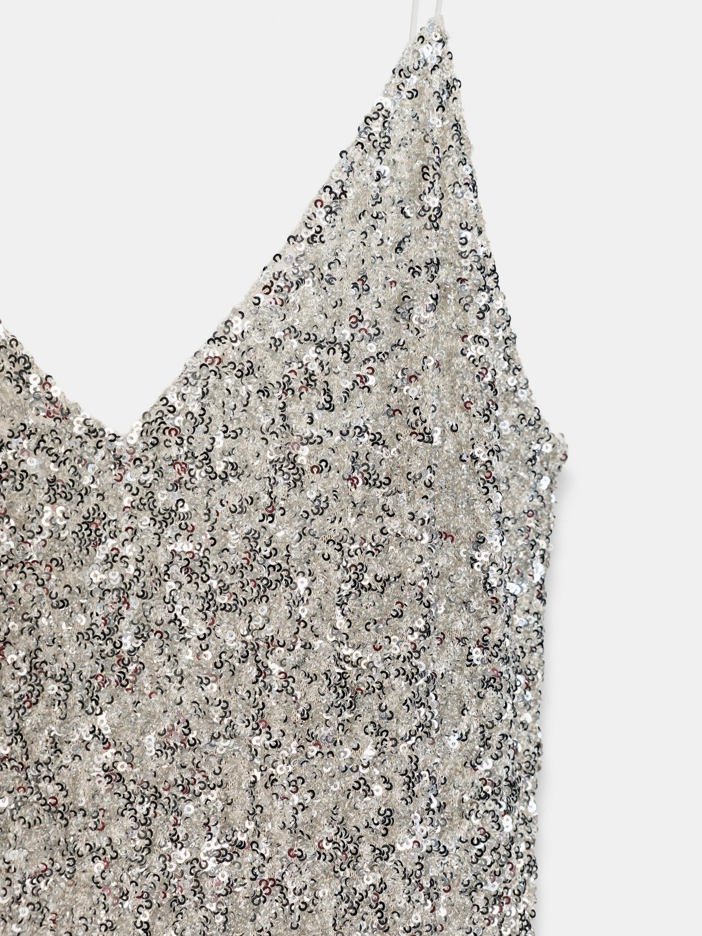 Glamorous Silver Sequin Spaghetti Strap Maxi Dress