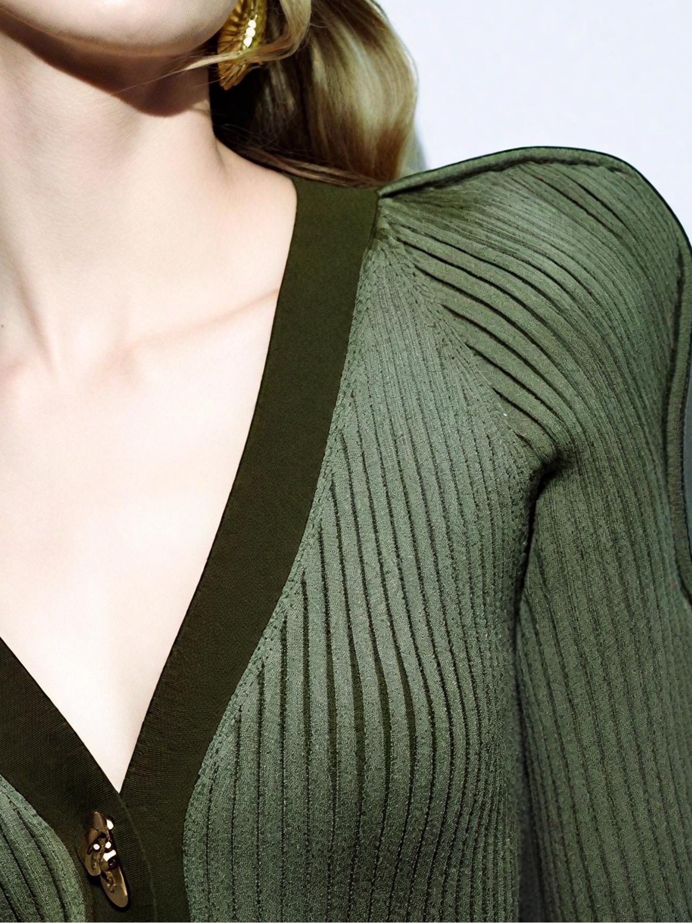 Stylish Long Sleeve V - Neck Cardigan