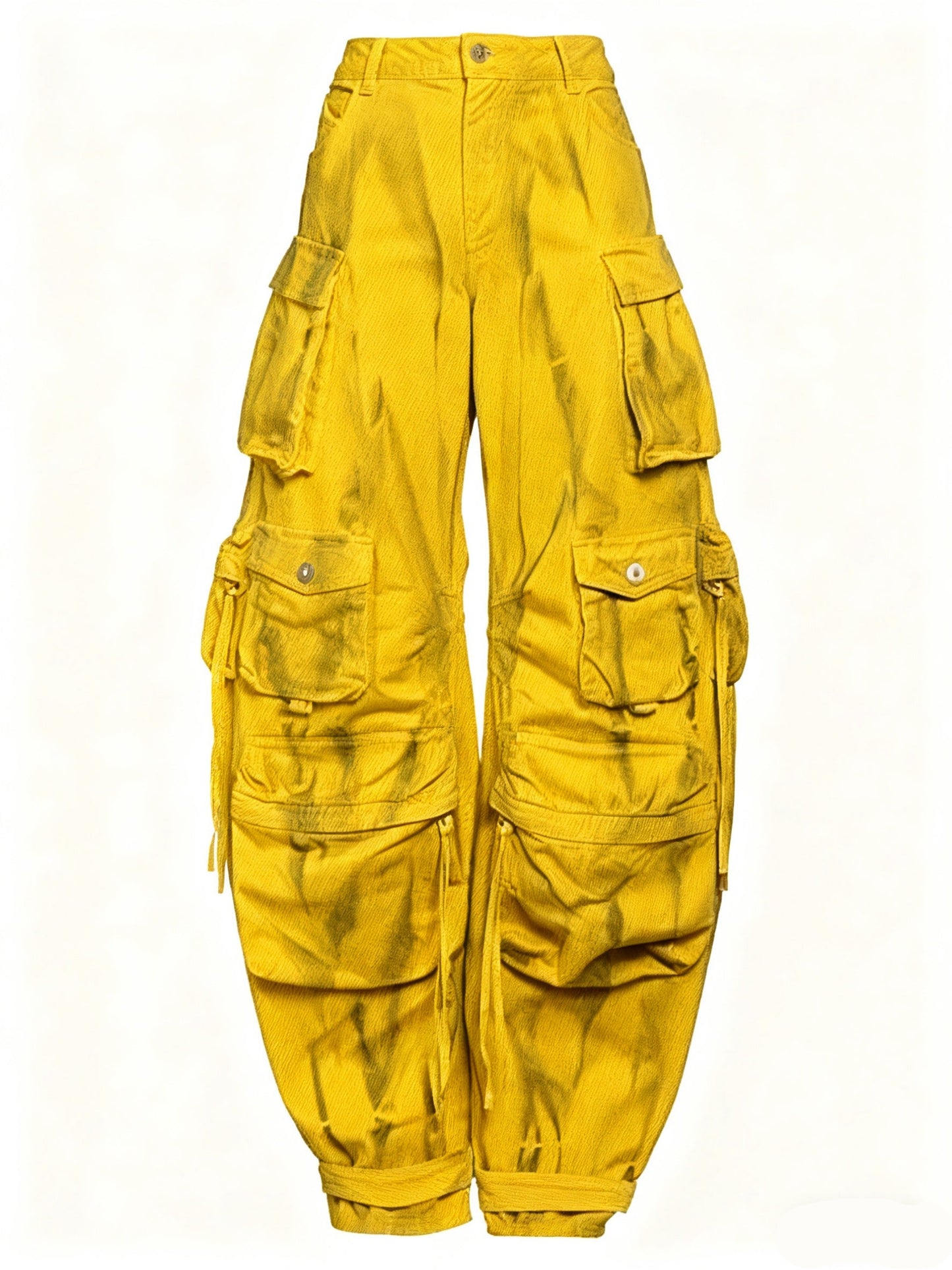 Fashion Pockets High Waist Long Pants