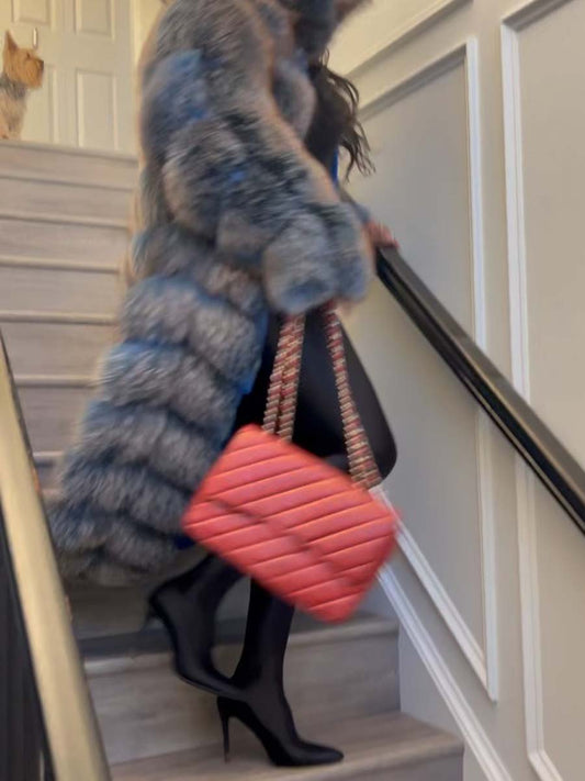 Fashion Detachable Fur Long Coat