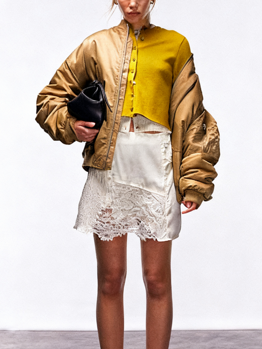 Oversized Khaki Bomber Jacket