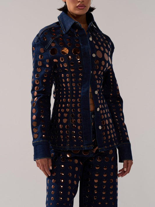Studded Denim Suit