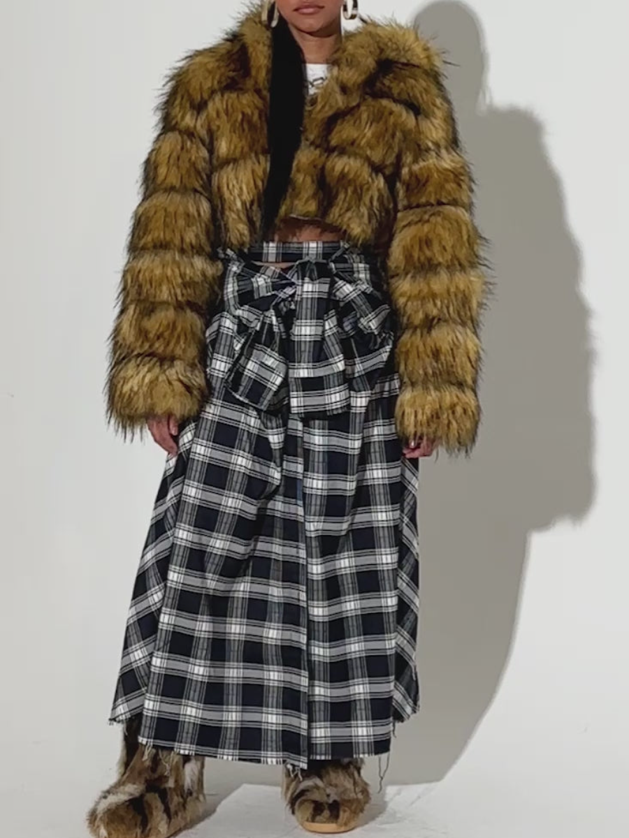 Plush Faux Fur Cropped Jacket