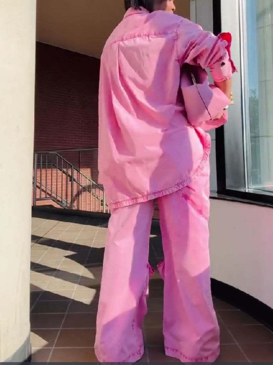 Rose Pink Denim Suit