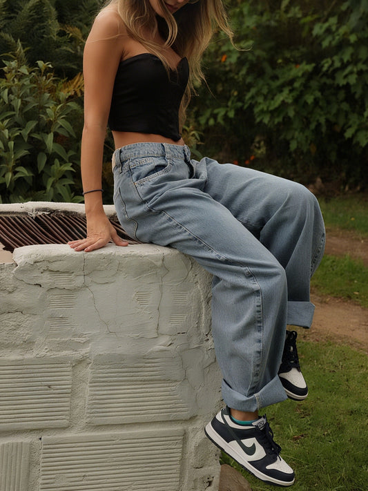 Stylish Women's Light Blue Denim Pants