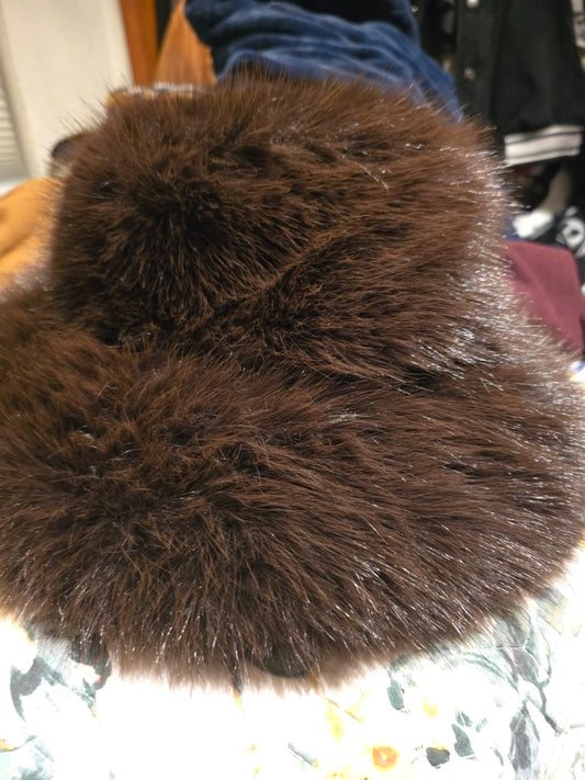 Oversized Winter Faux Fur Bucket Hat