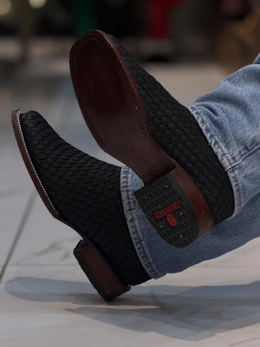 Men's Woven Leather Chelsea Boots