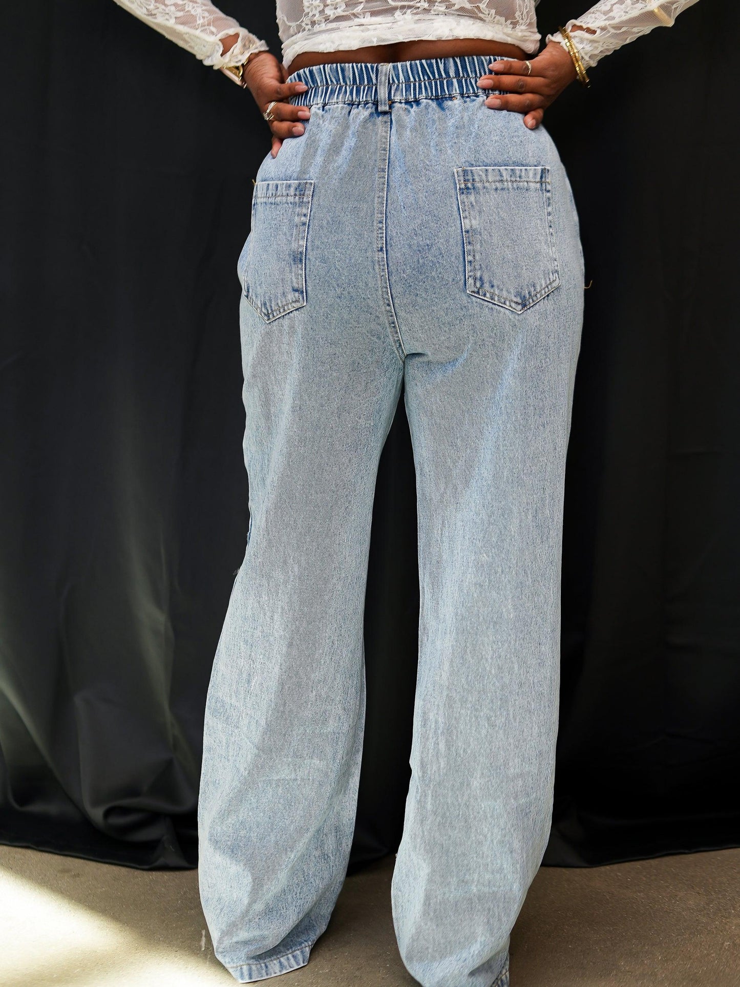 Denim Sequin Trim Set