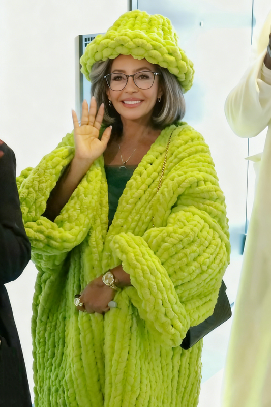 Thickened Sweater Loose Long Cardigan & Hat