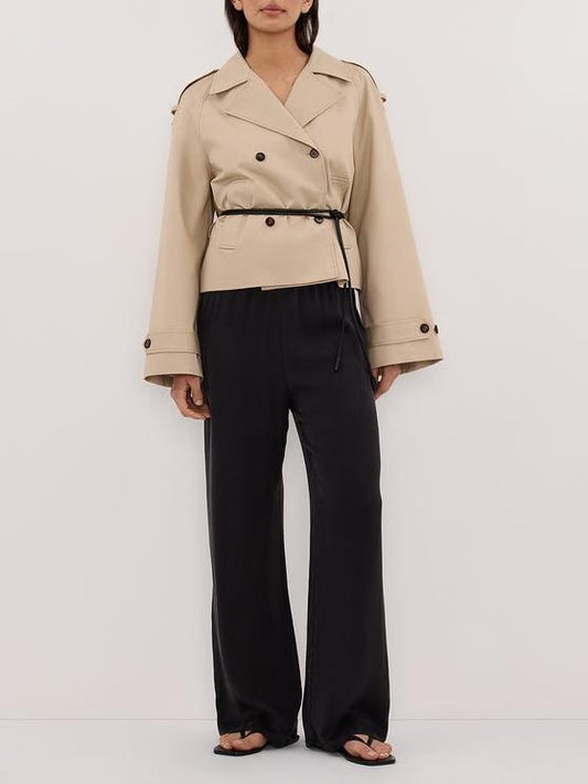 Casual Cropped Trench Coat