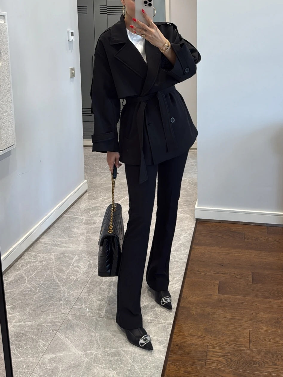 Oversized Drop Shoulder Trench Coat