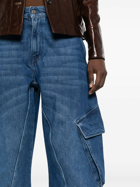 Curved-seam Tapered Jeans