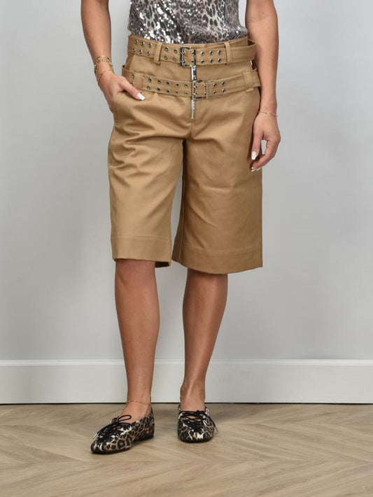 Duchesse Nylon Belted Shorts