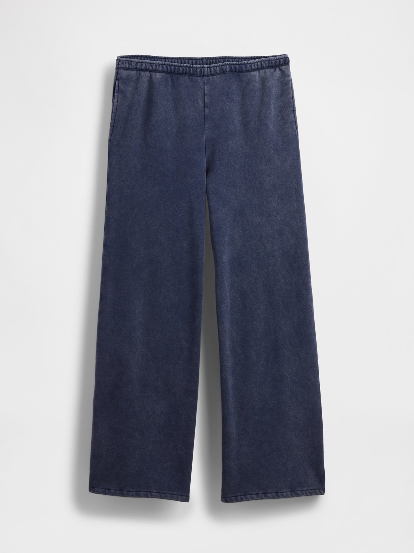 Navy Blue Activewear Set: Hoodie with Wide - Leg SweatPant