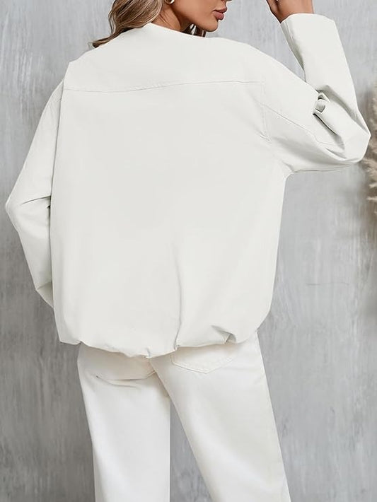 Stylish Zipper Cropped Bomber Jackets