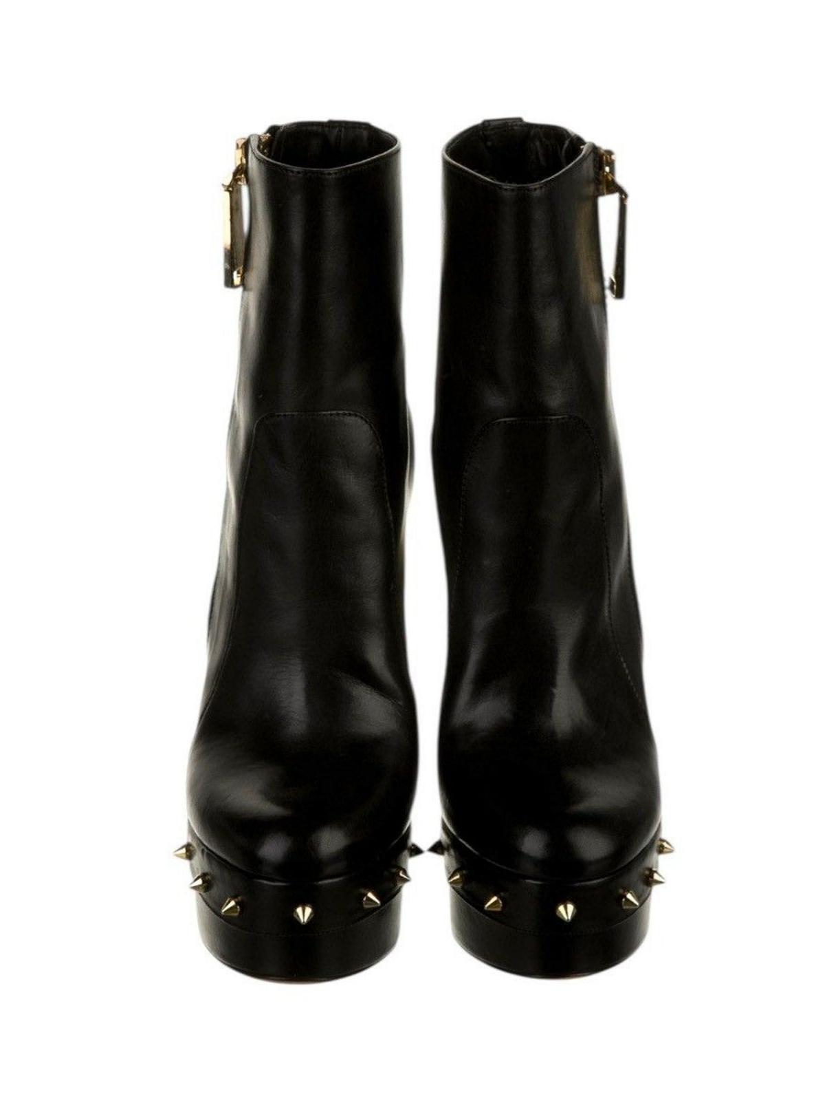 Edgy Brass Knuckle Heel Platform Ankle Boots