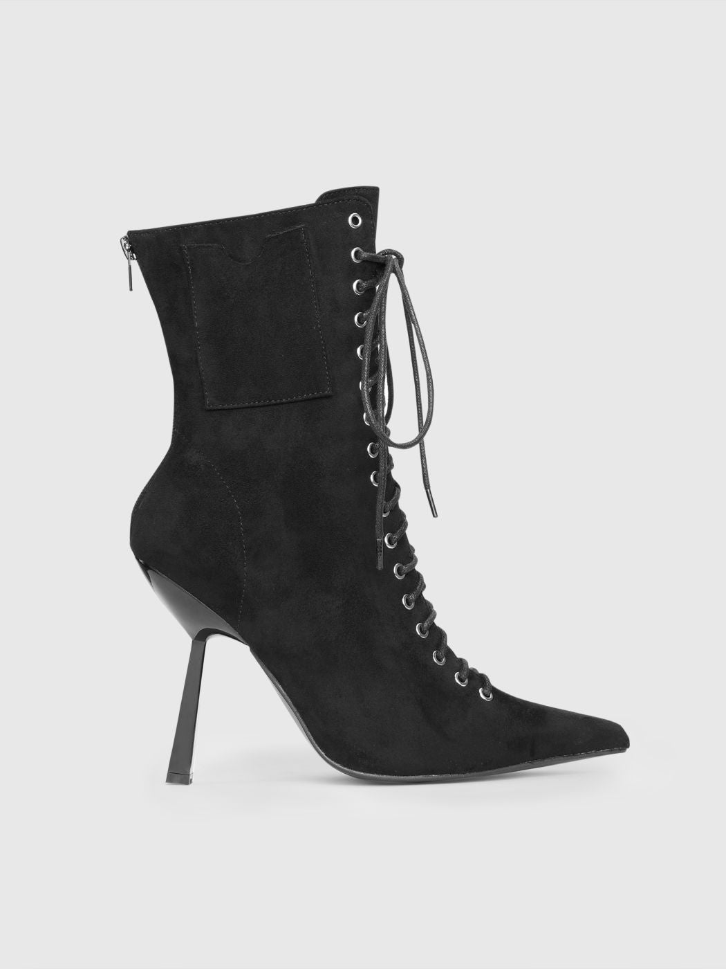 Lace Up Pointed Toe Ankle Boots