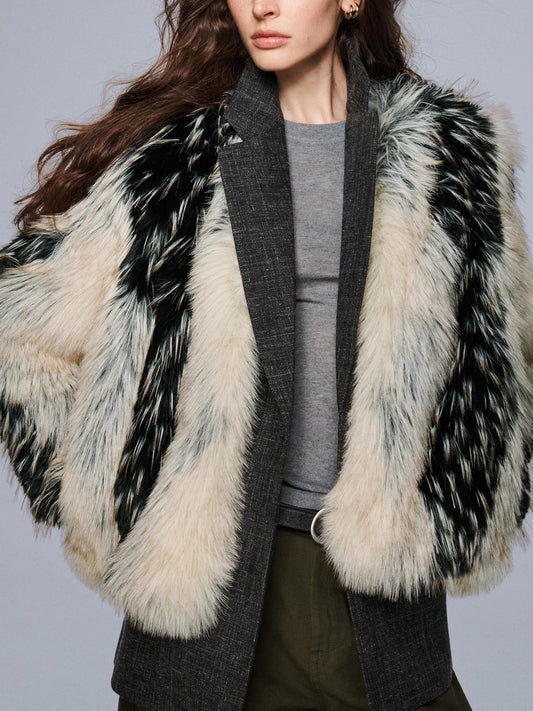 Trendy Faux Fur Short Coat