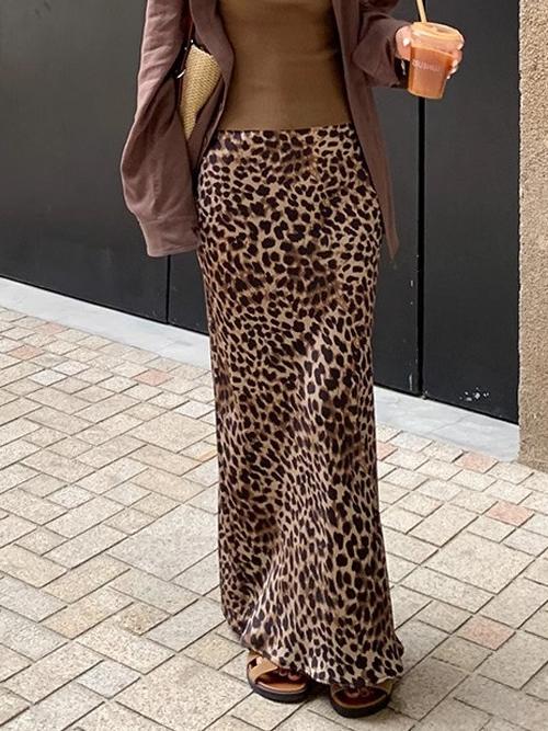 Fashionable Leopard - Print Maxi Skirt