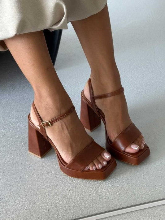 Stylish 11cm High - Heeled Sandals