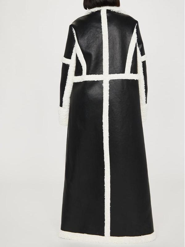 Faux Leather Trench Coat