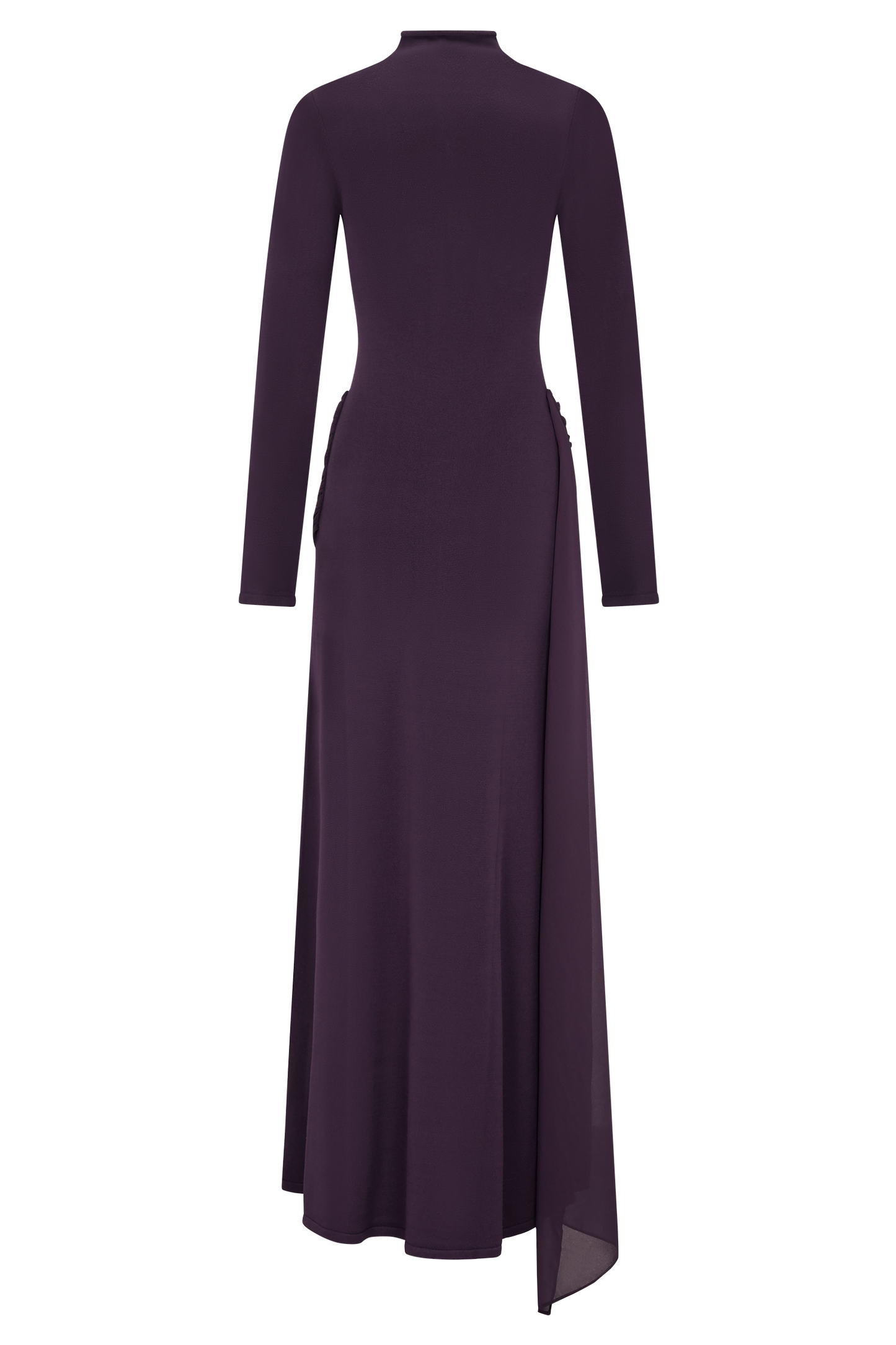 Pueple Turtleneck Long Sleeve Ruched Maxi Dress