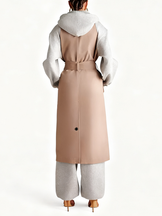 Trendy Sweatshirt Trench Coat