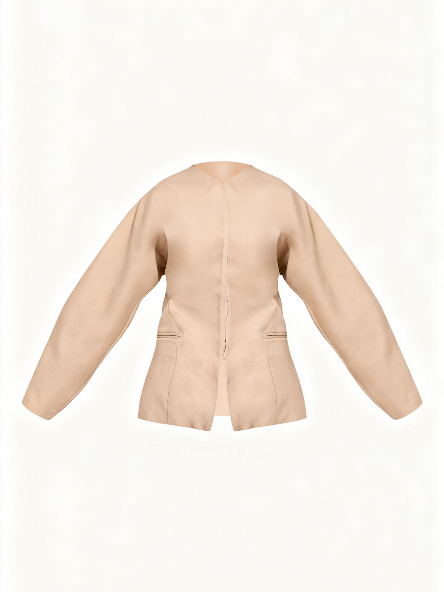 Woven Collarless Blazer