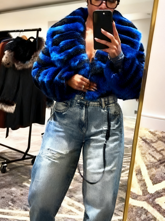 Gorgeous Ombre Fur Cropped Jacket