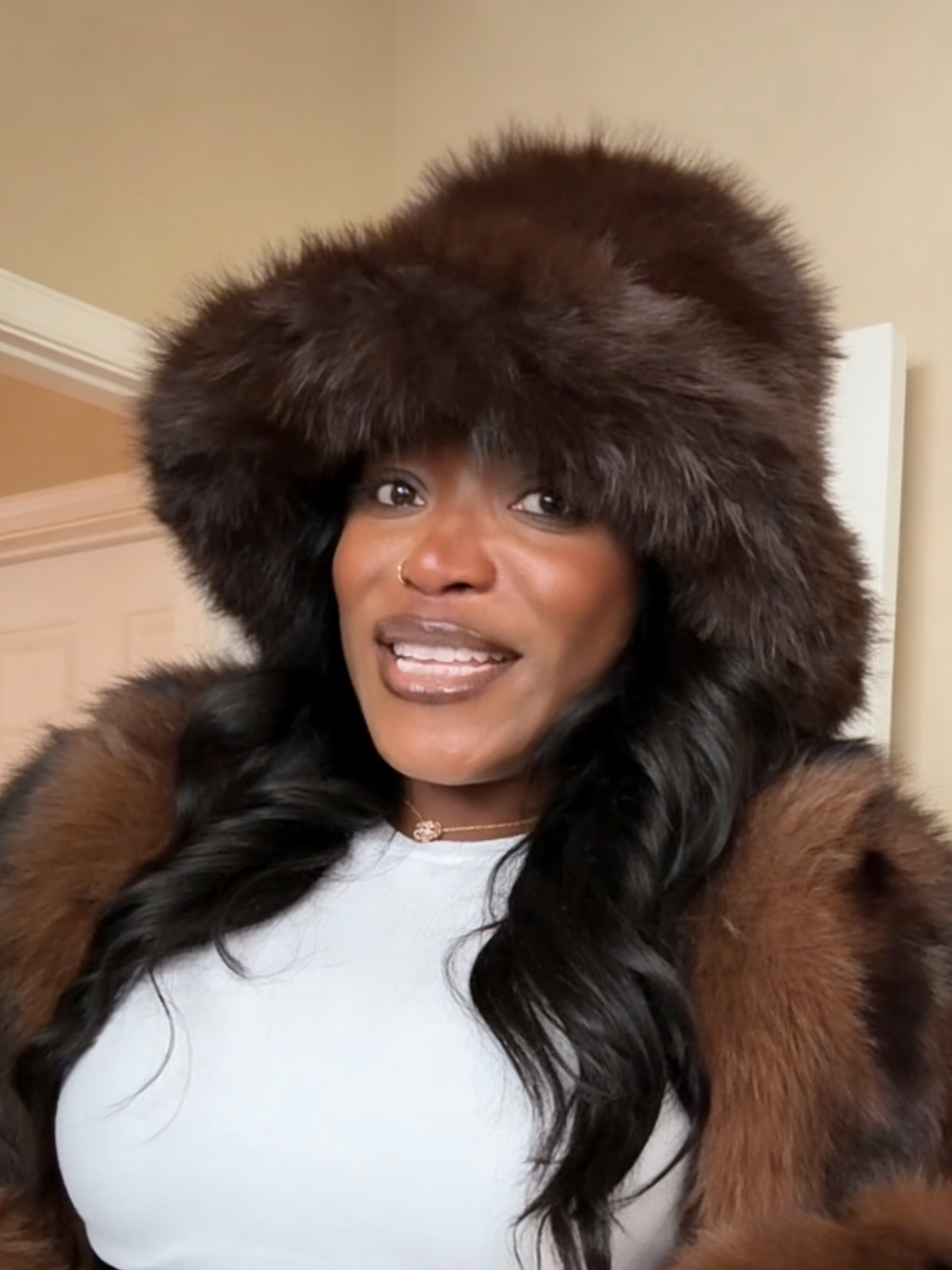 Oversized Winter Faux Fur Bucket Hat