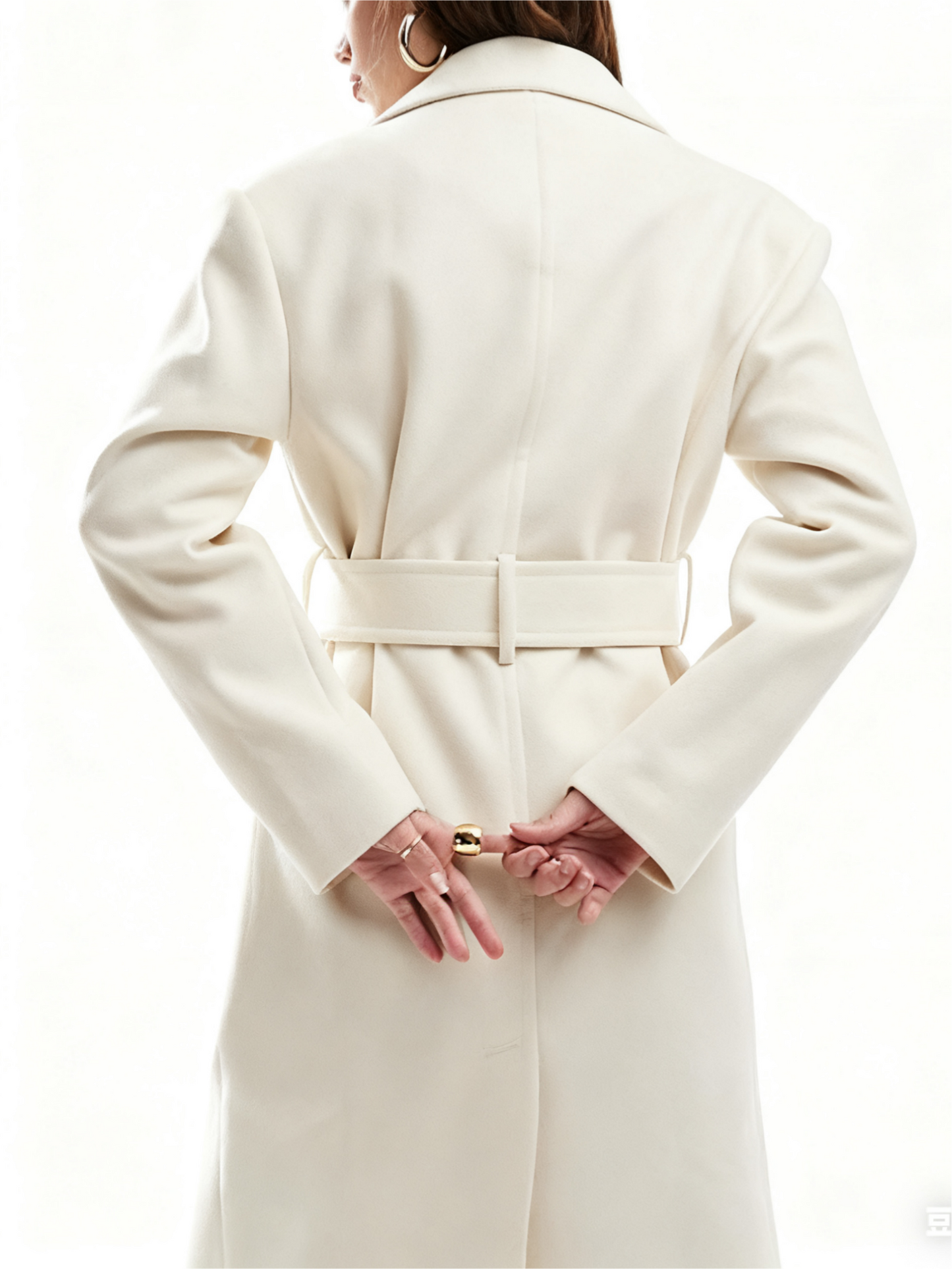 Elegant Belted Wrap Formal Coat