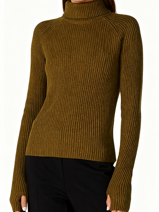 Zip Back Turtleneck Sweater