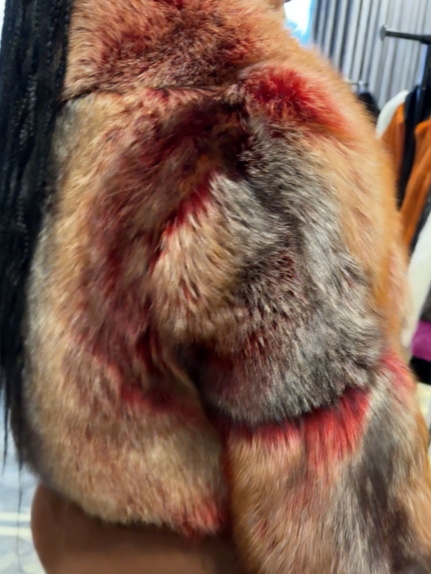 Vintage Inspired Winter Outerwear Red Fox Cropped Jacket