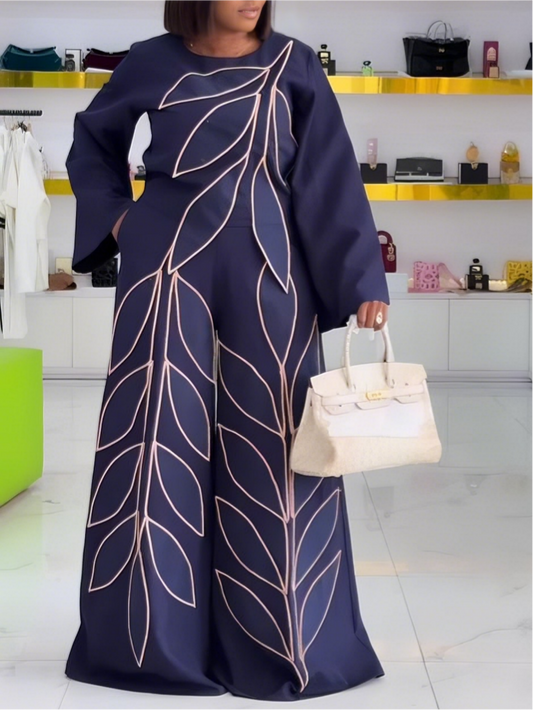 Navy Blue Two-Piece Set