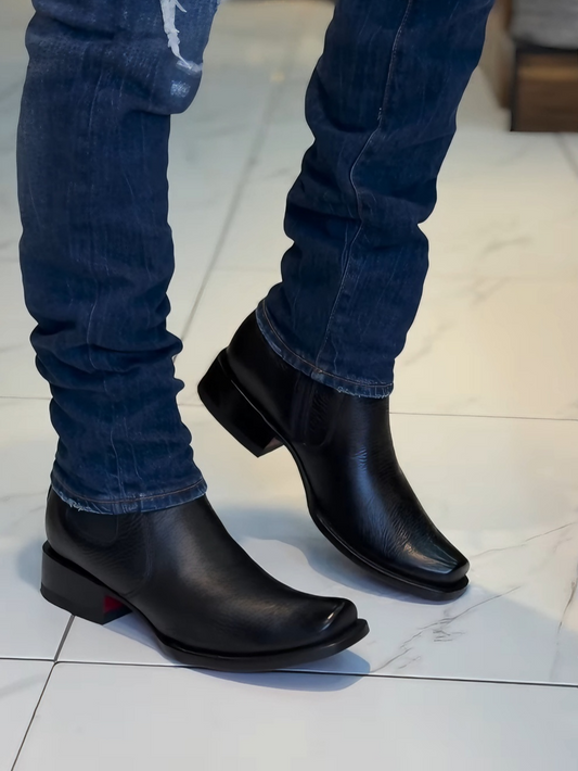 Men's Black Genuine Leather Chelsea Boots