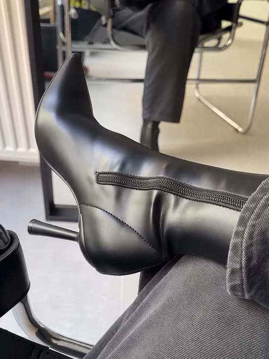 Fashionable Leather Ankle Sock - Style Boots