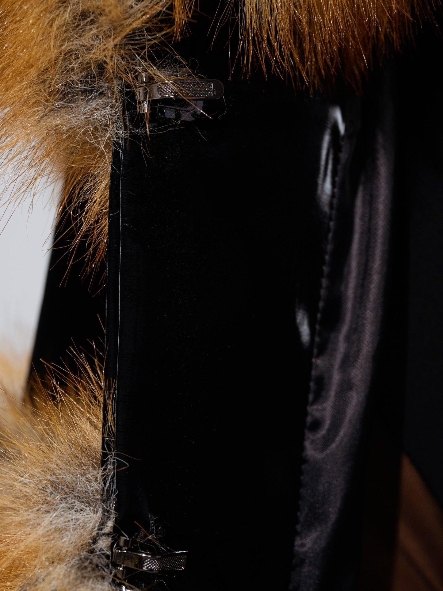 Luxury Red Fox Fur Patchwork Long Coat