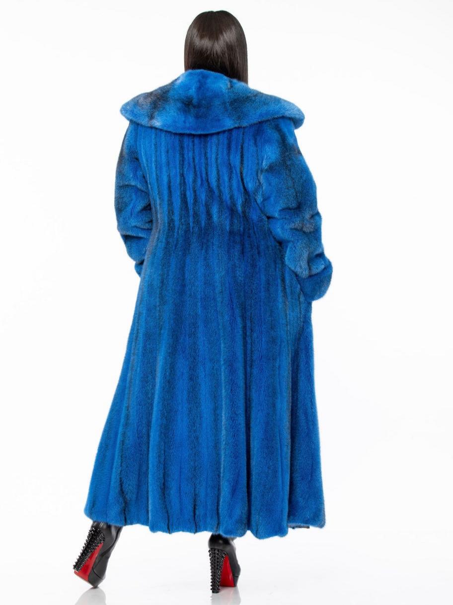 Luxury Wide Lapel Full-Length Mink Fur Coat