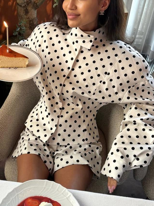 Chic Polka - Dot Two Piece Set