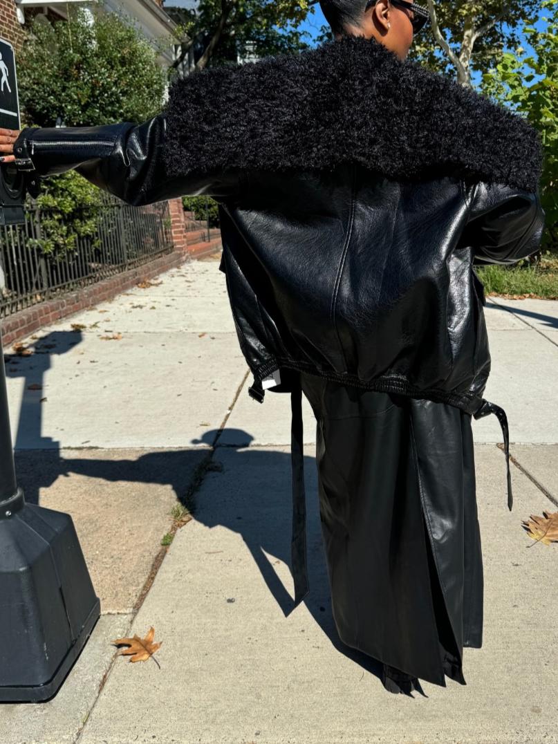 Shearling Fur Bomber Jacket