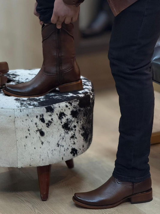 Men's Brown Full-Grain Leather Western Boots