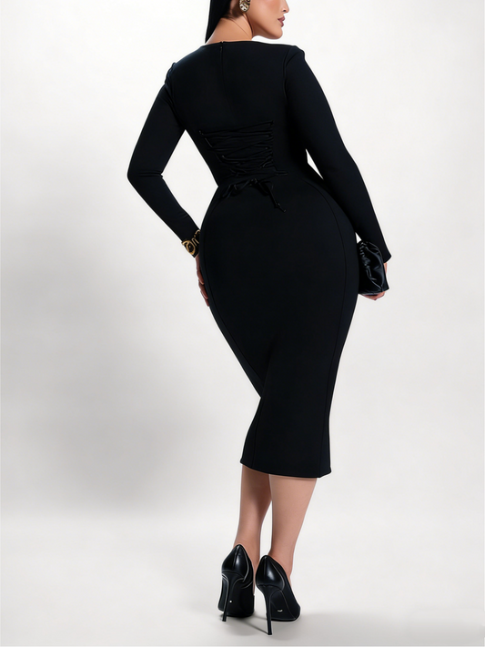 Bold Queen Curve-Hugging Evening Dress