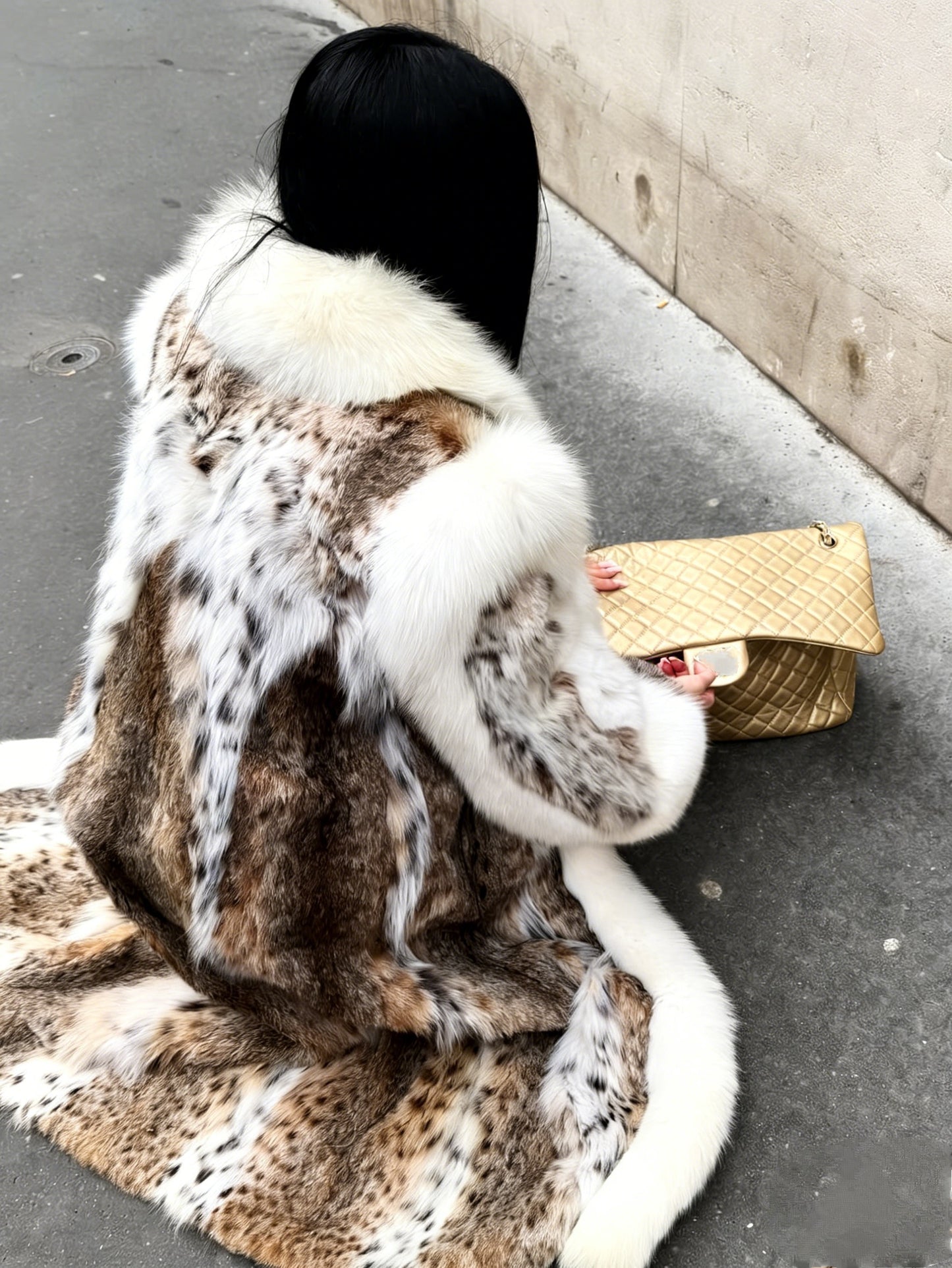 Vintage Mixed Fur Long Coat