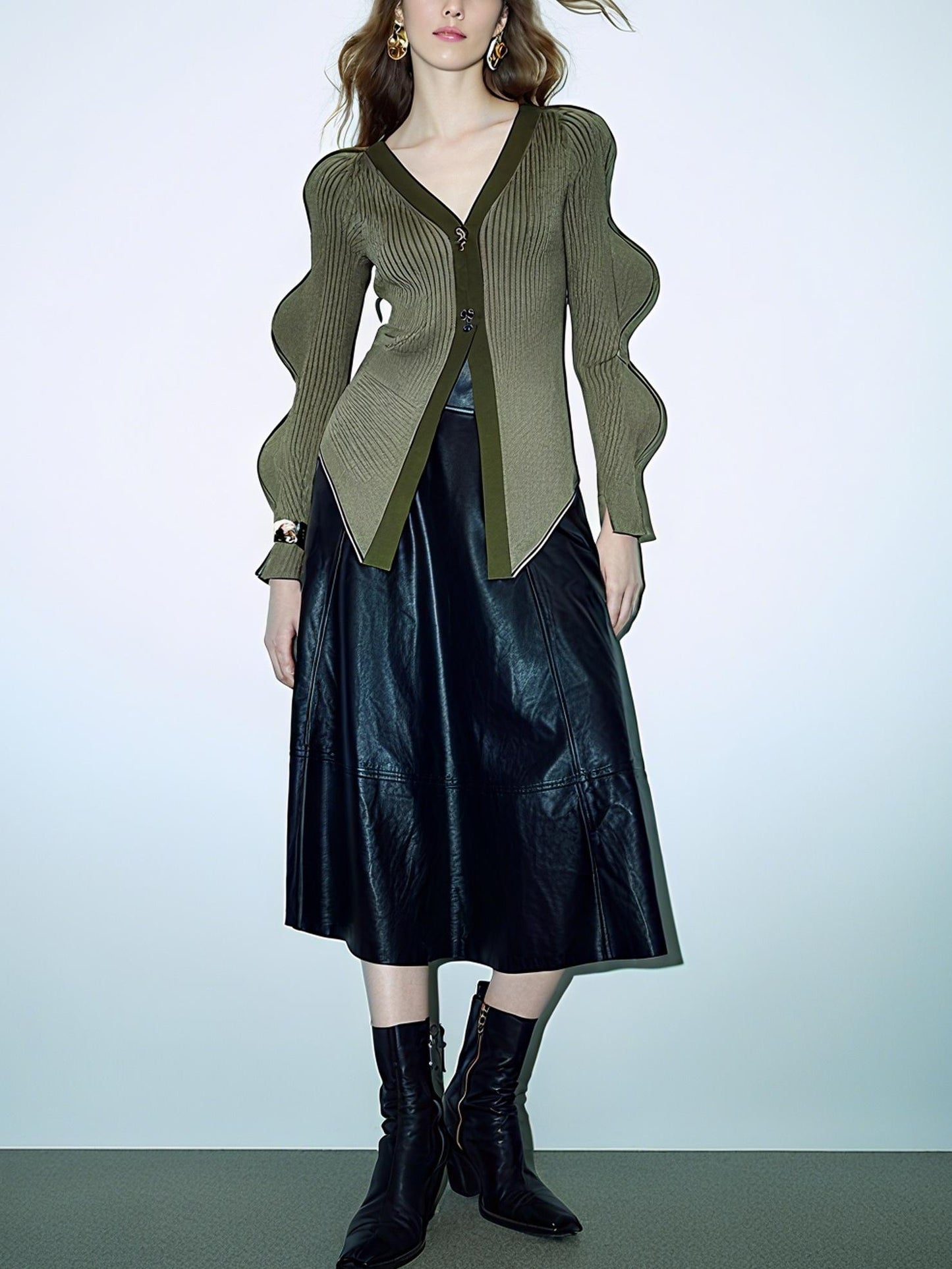 Stylish Long Sleeve V - Neck Cardigan
