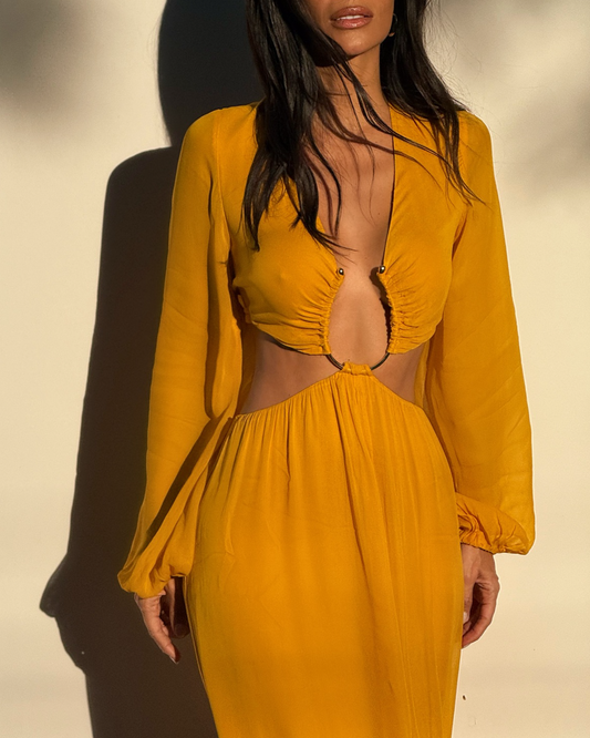 Sunshine Yellow Vacation Maxi Dress