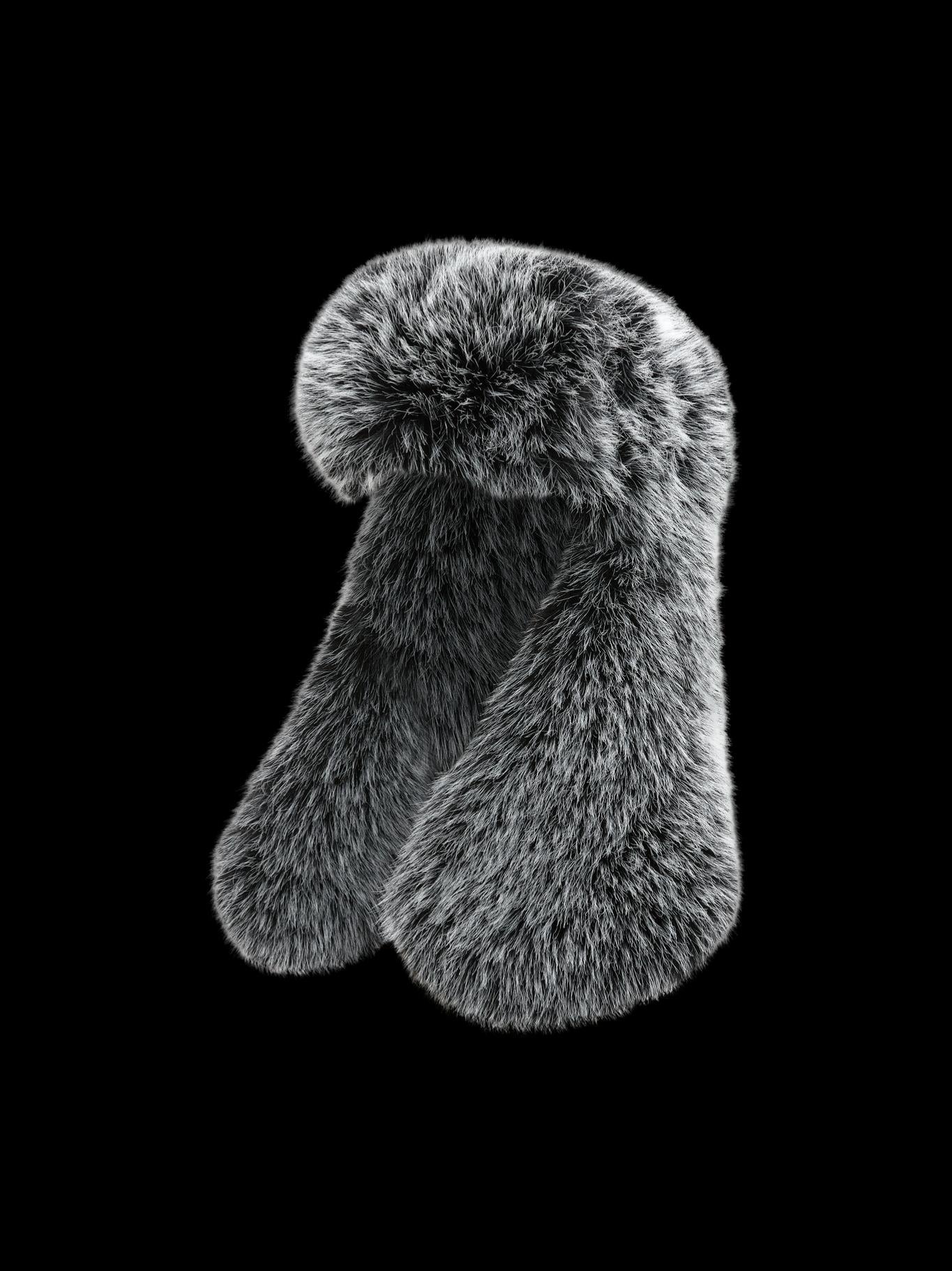 Gray-Black Ombre Faux Mink Trapper Hat