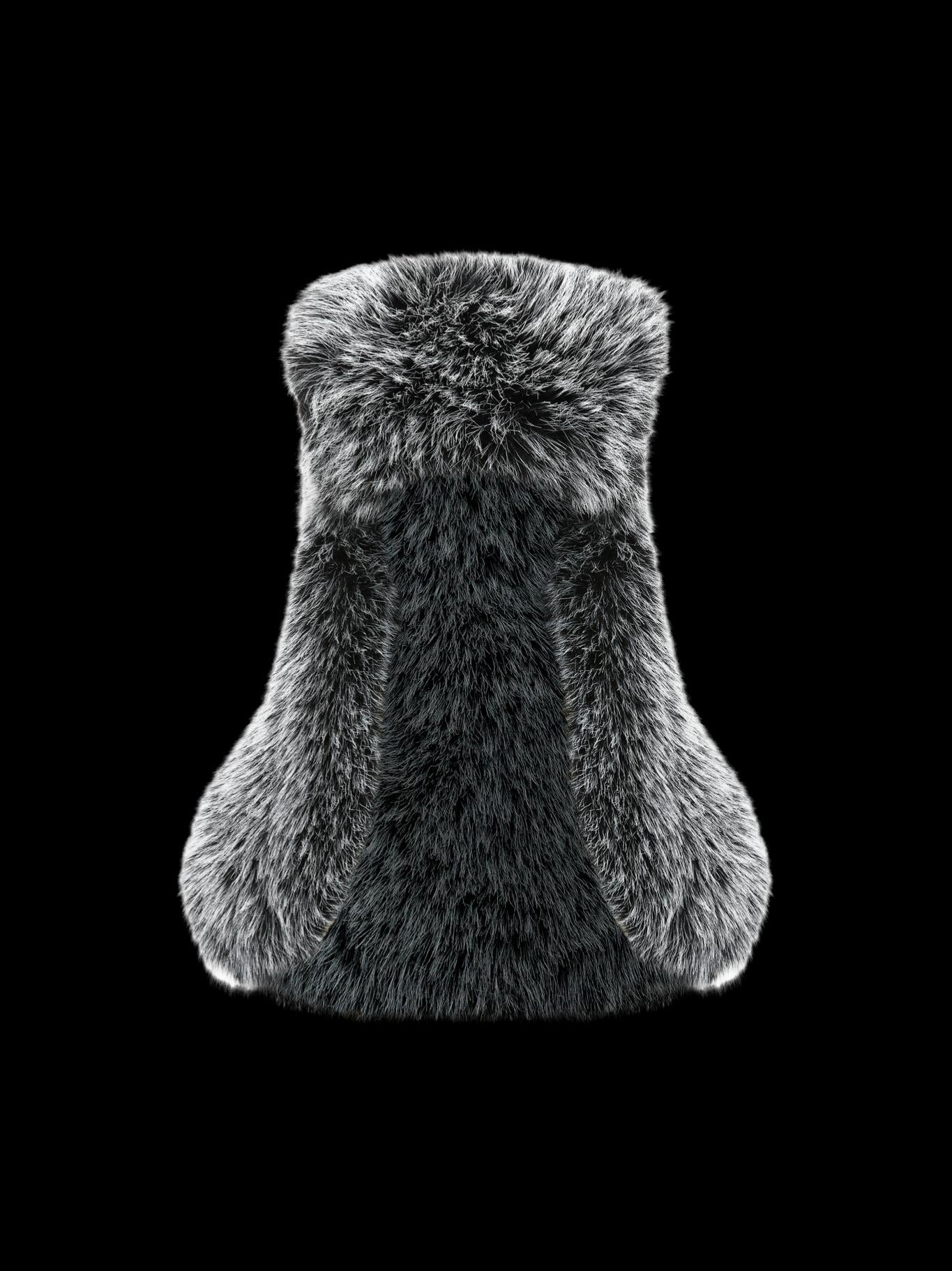 Gray-Black Ombre Faux Mink Trapper Hat