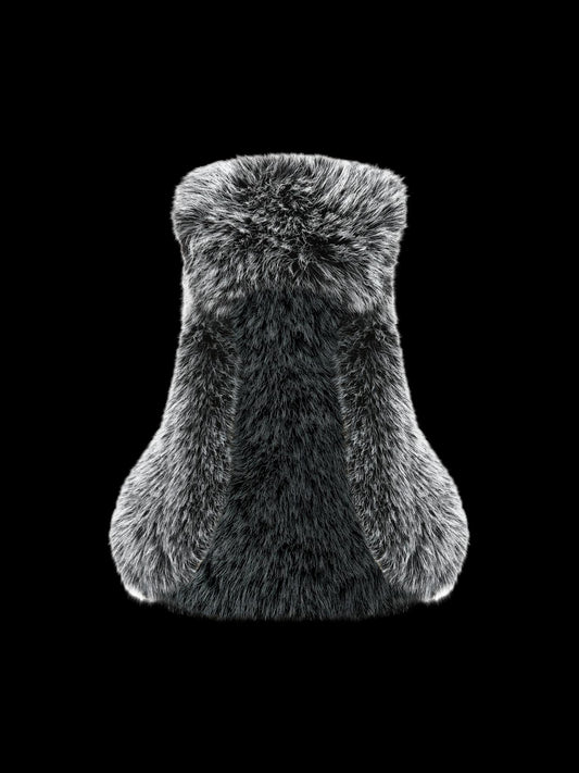Gray-Black Ombre Faux Mink Trapper Hat