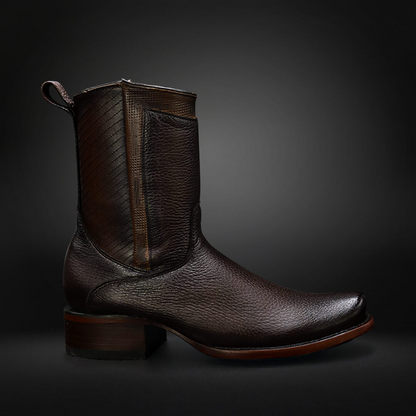 Men's Western-Style Genuine Leather Ankle Boots