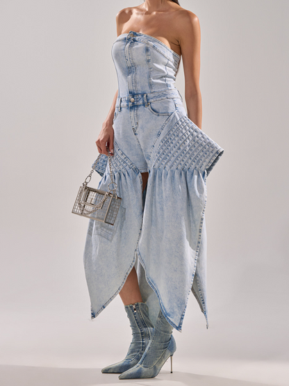 Washed Denim Jumpsuit